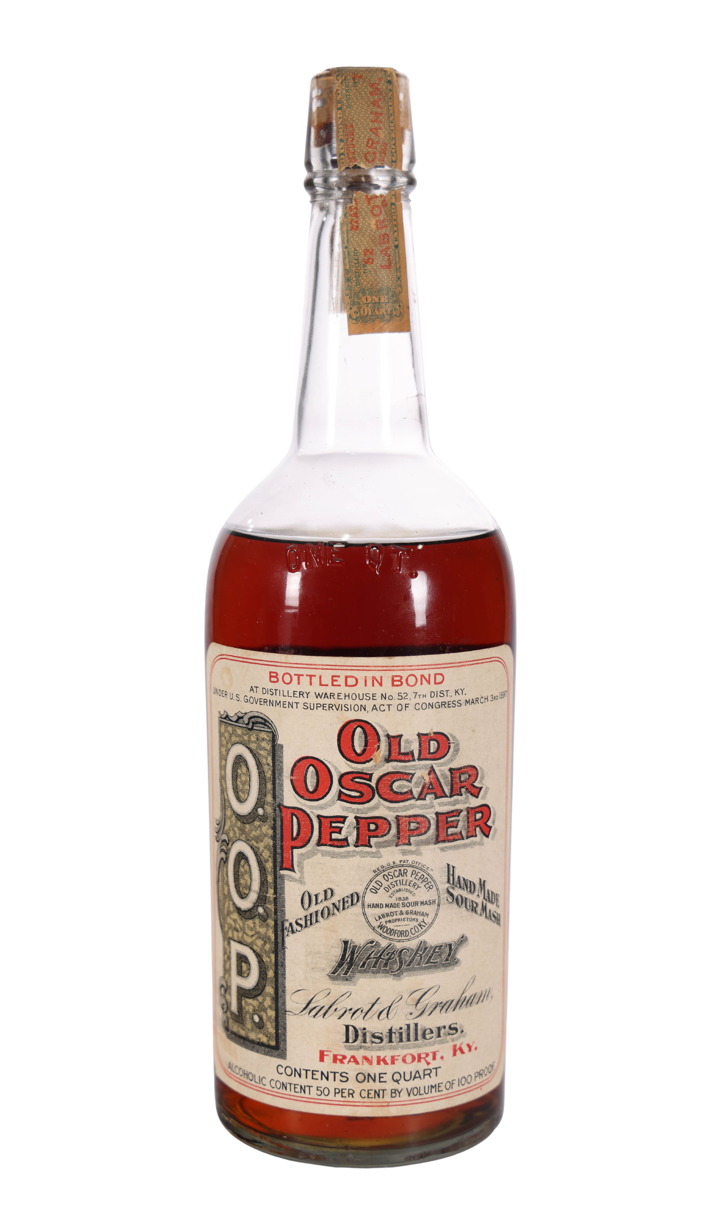 Old Crow Bottled in Bond Quart (1913) - Rare Vintage Whiskey - Old